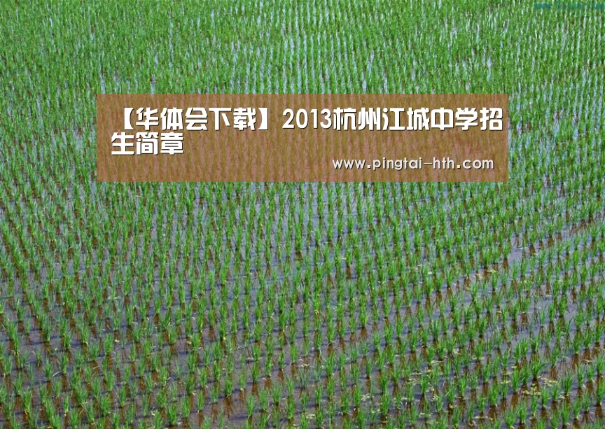 【华体会下载】2013杭州江城中学招生简章